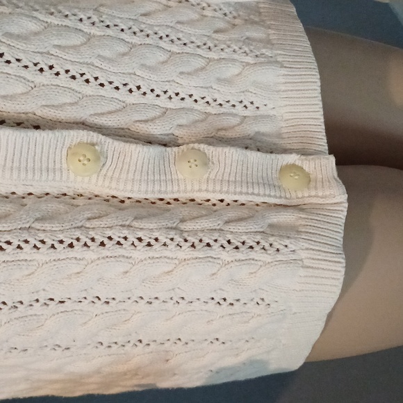 🔥🔥🔥Christie & Jill vintage cableknit V-neck cream cardigan M - Picture 2 of 14
